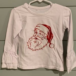 Santa Metallic Ruffly Sleeved Shirt